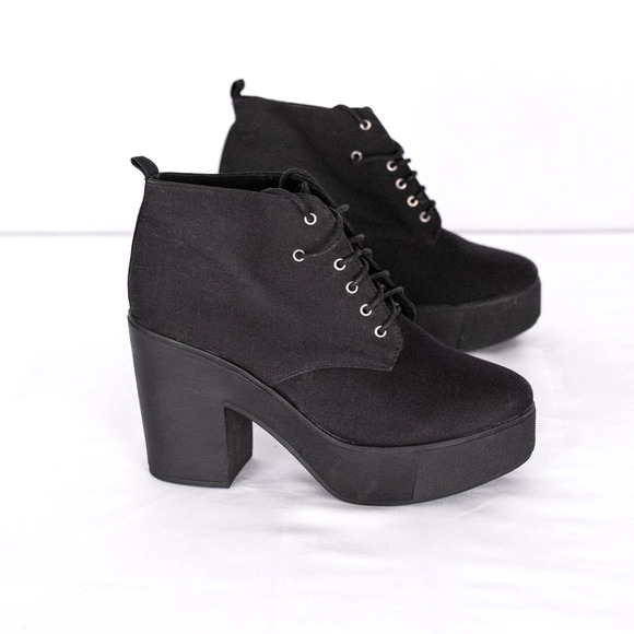 Zara TRF Trafaluc Women's 4" Heel Lace-Up Platform Ankle Boots EU SZ 41 US 10.5 - Picture 1 of 7